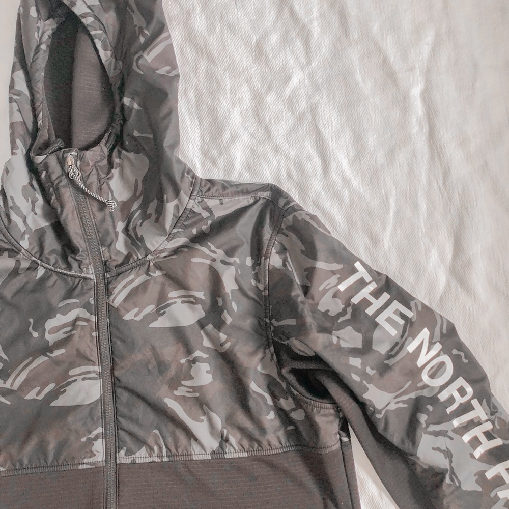 North face hood pullover zip up jacket